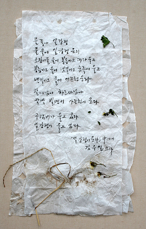 김수열-일강정이 운다-종이에 강정화초-58x37-2011