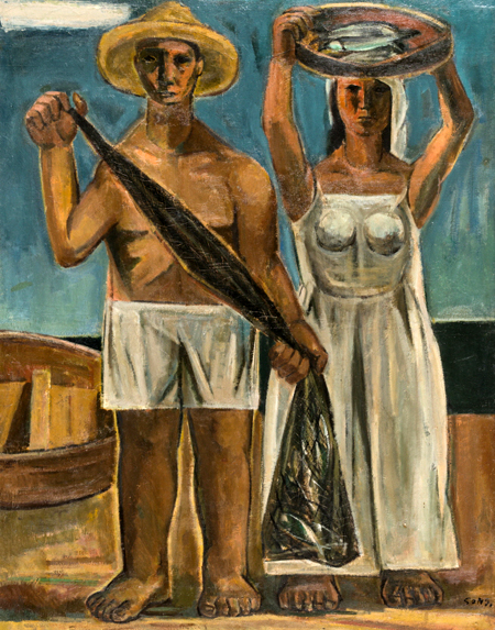 어사, Couple Fishing, 1958, 광주시립미술관 소장 하정웅컬렉션.jpg