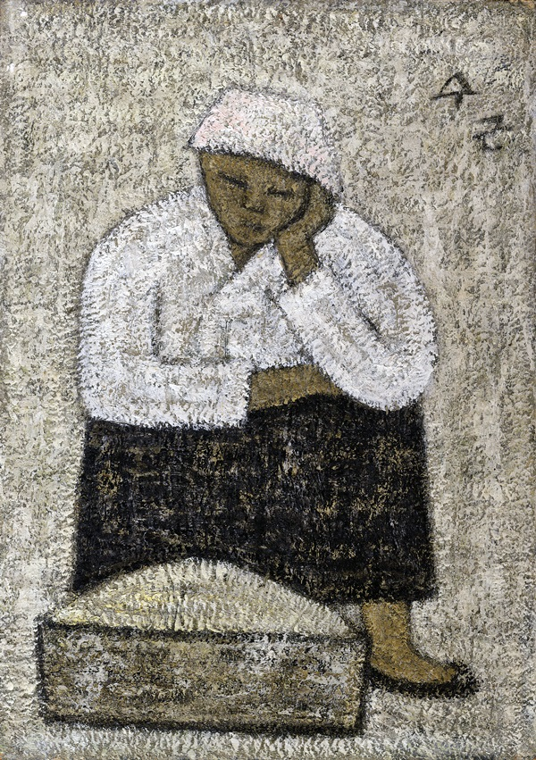 박수근, 소금장수, 1956, 하드보드에 유채, 33x23.5cm.png
