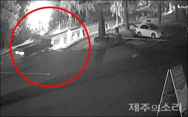 21일 오후 8시8분쯤 서귀포시 중문동 퍼시픽랜드 앞 도로에서 김모(53)씨가 몰던 1톤 봉고 트럭이 화단으로 돌진해 3명의 사상자가 발생했다. [사진제공-서귀포경찰서]