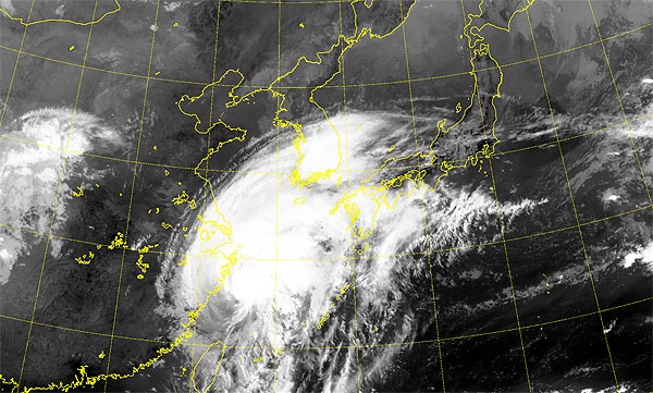 제18호 태풍 '미탁' 위성사진. 사진=국가기상위성센터