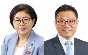 더불어민주당 김경미 도의원(사진 왼쪽)과 송창권 도의원 ⓒ제주의소리 자료사진