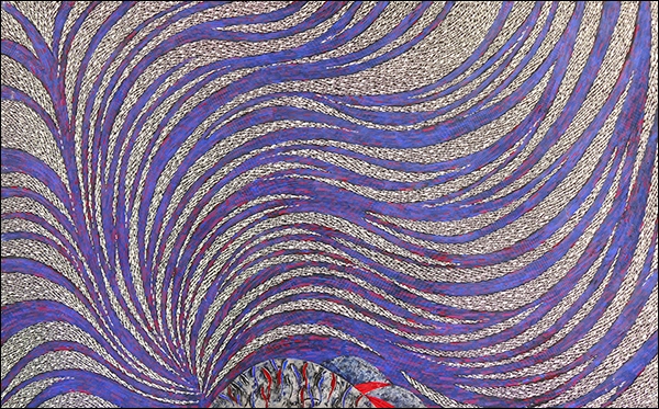 백광익 화백의 대표 작품 ‘오름위에서’, 162.2X97.0cm, mixed media on canvas, 2019. 제공=제주국제컨벤션센터.ⓒ