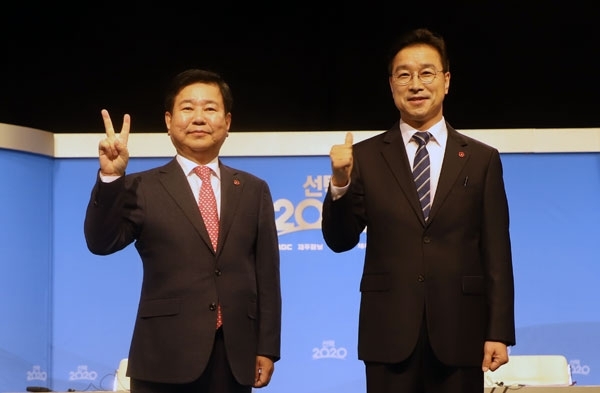 서귀포시 선거구에 출마한 강경필 후보와 위성곤 후보
