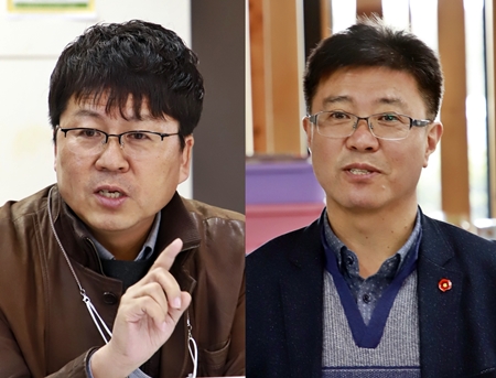 김봉현 편집국장(왼쪽)과 좌용철 편집부국장. ⓒ제주의소리