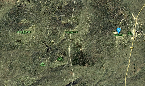 레이더 시설이 허가된 삼형제큰오름 위치. 사진-다음 지도.