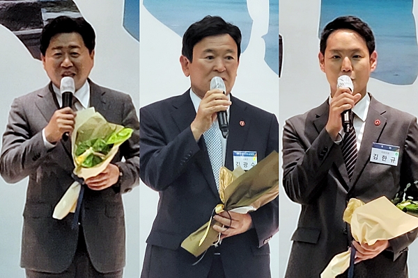 맨 왼쪽부터 오영훈, 김광수, 김한규.