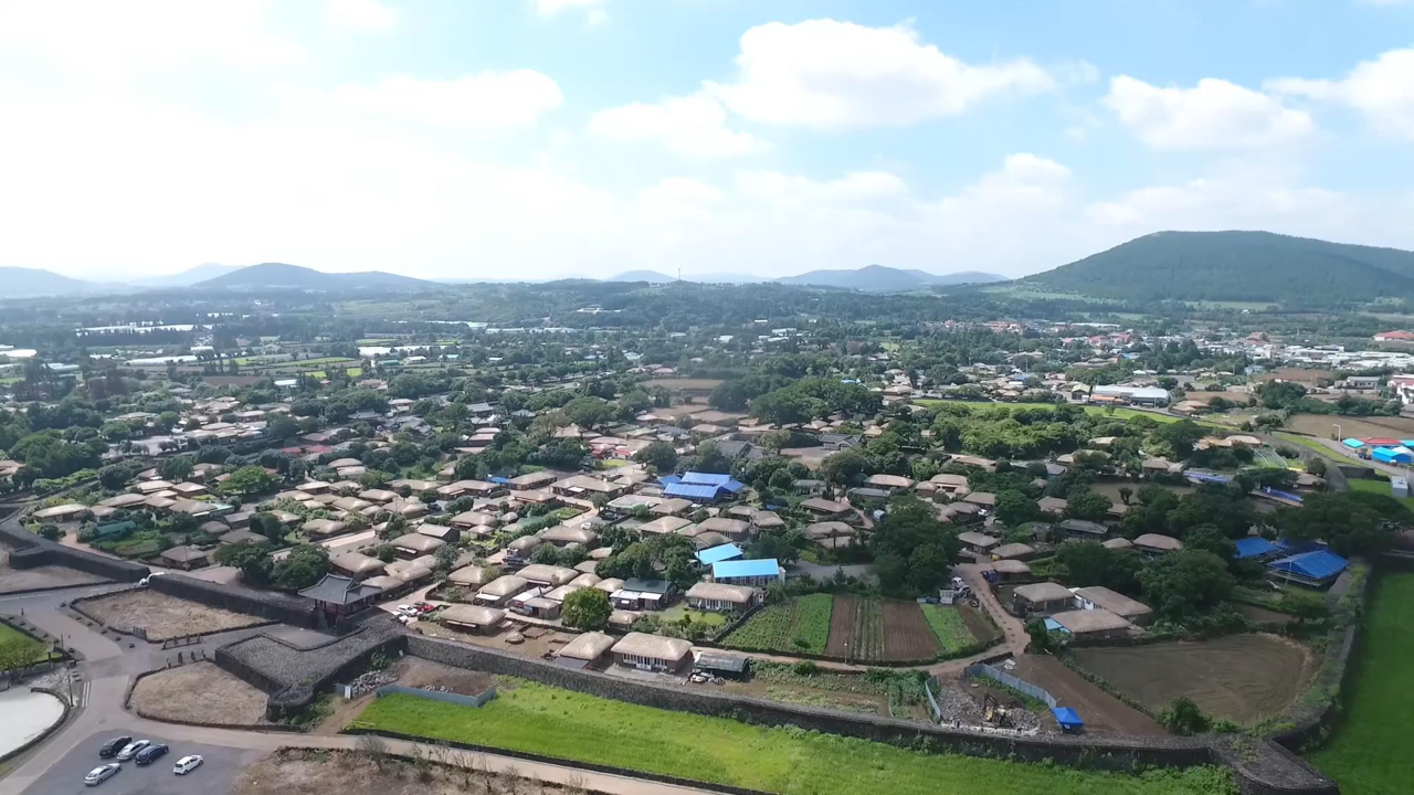 하늘에서 내려다 본 성읍민속마을의 모습. ⓒ제주의소리