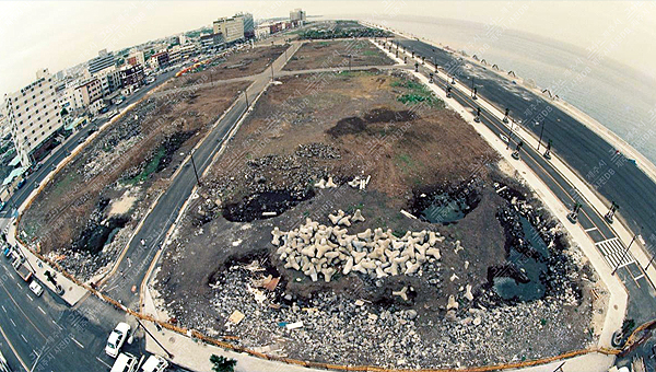 1991년 제주시 탑동 앞바다 매립 직후 모습. [사진출처-제주시 사진 DB]