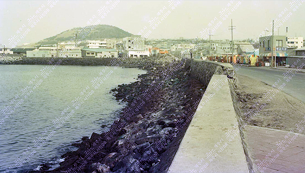 매립되기 전인 1980년대 제주시 건입동 탑동 앞바다의 모습. [사진출처-제주시 사진DB]