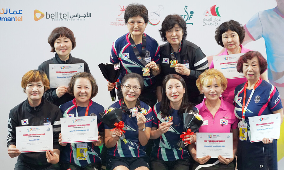 오만에서 열린 제21회 세계베테랑선수권대회에 출전해 메달을 딴 한국 선수들. ⓒ제주의소리