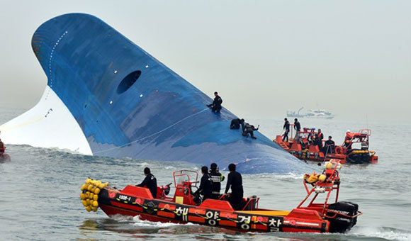 세월호 침몰 당시 모습. ⓒ제주의소리 자료사진