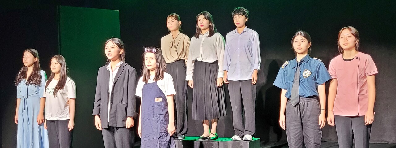 올해 대한민국 청소년연극제 밀양에 참가한 제주 신성여자고등학교 학생들. / 사진=제주연극협회