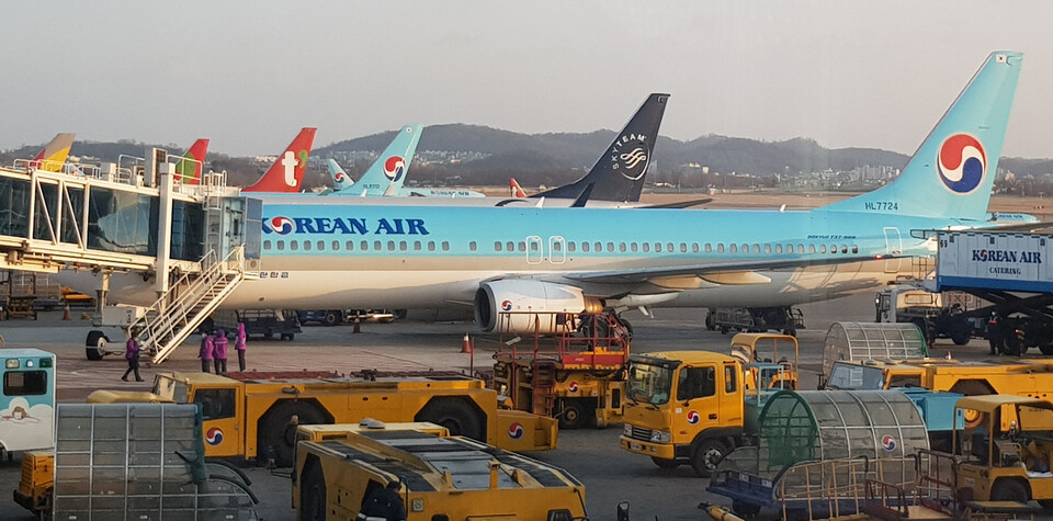 김포공항에 계류 중인 항공기들 ⓒ제주의소리