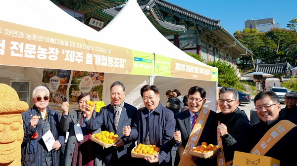 제주도는 12~13일 서울 봉은사 내 보우당 앞마당에서 제주농협과 함께 고품질 감귤 및 가공제품 판촉행사를 개최한다. / 사진=제주도