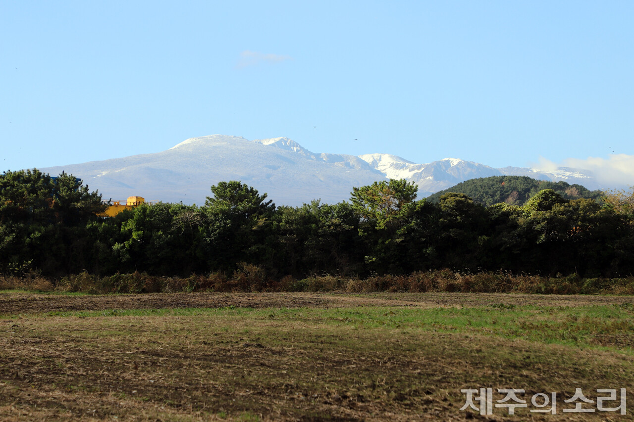 제주시 회천공동목장에서 바라본 한라산 풍경. ⓒ제주의소리 자료사진