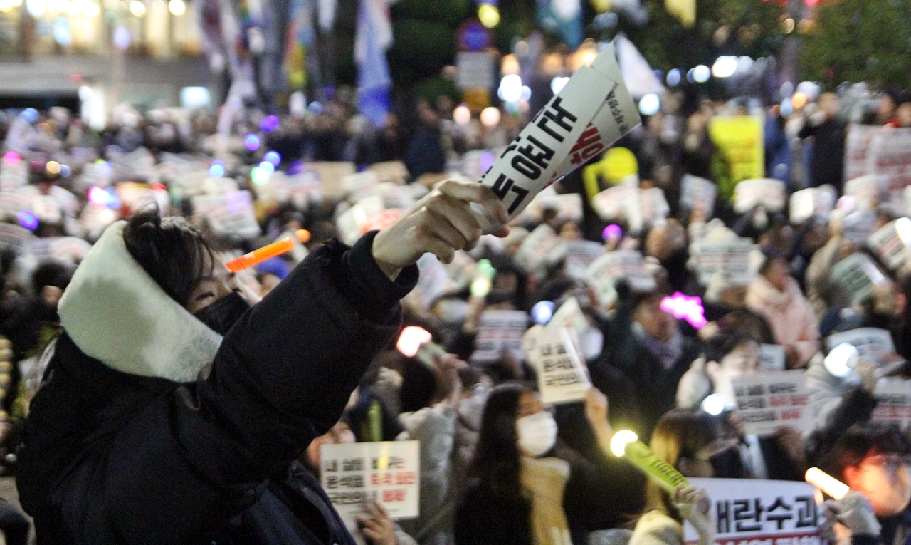 윤석열 퇴진대회 현장. ⓒ제주의소리