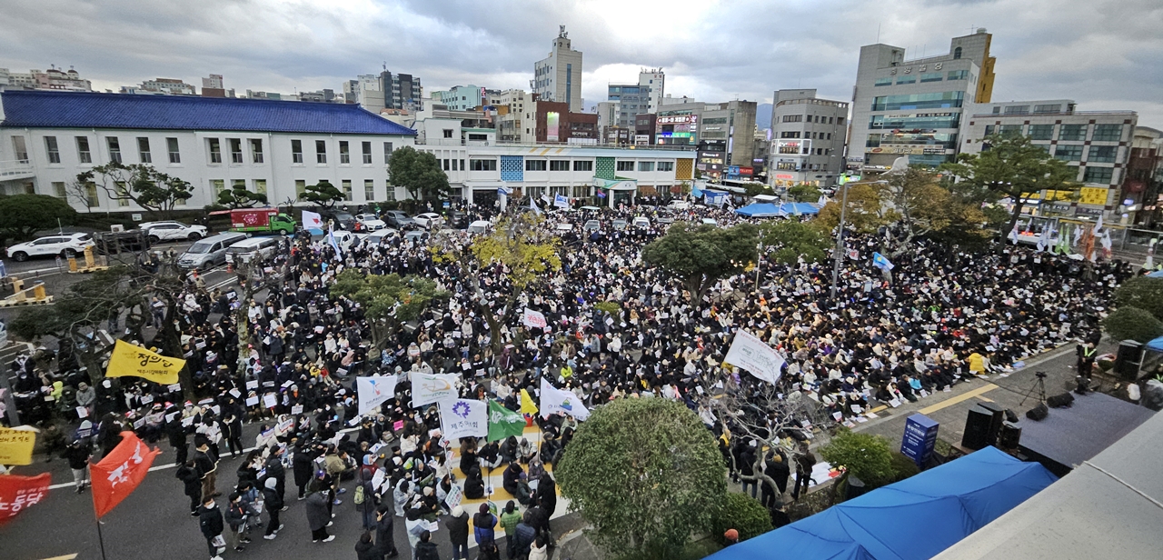 14일 제주도민대회 현장 ⓒ제주의소리