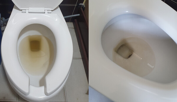 정화조 청소 전(사진 왼쪽)과 후 모습. 사진=서귀포시.