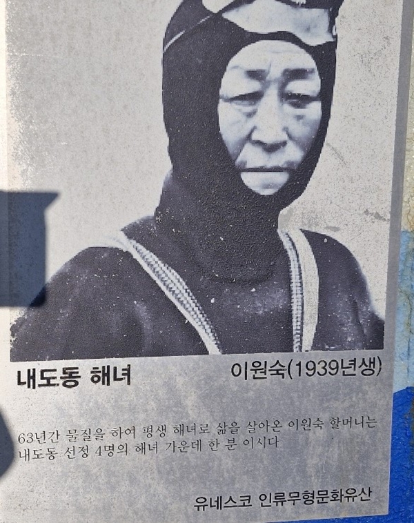 제주올레길 17코스에서 만난 내도동 해녀들의 동판. / 사진=서명숙