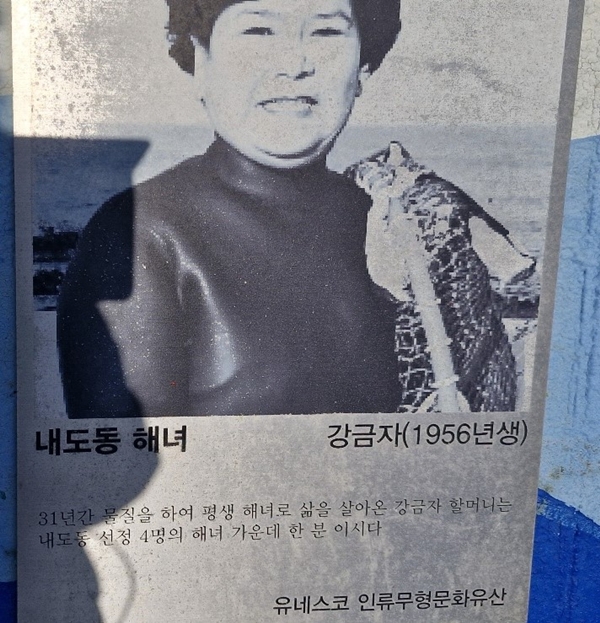 제주올레길 17코스에서 만난 내도동 해녀들의 동판. / 사진=서명숙