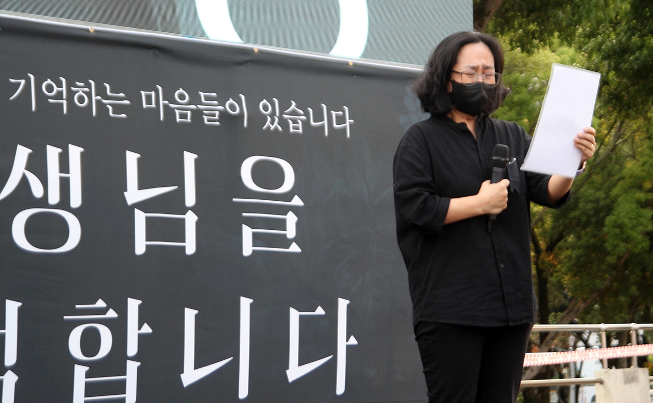 고인과 20년 간 학교에서 함께 근무한 동료 교사 안현하 씨 ⓒ제주의소리