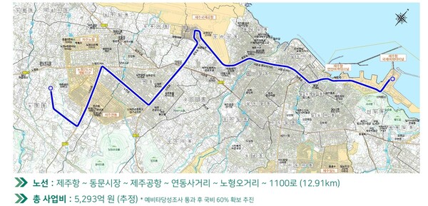 제1차제주도시철도망구축계획우선추진노선.<br>