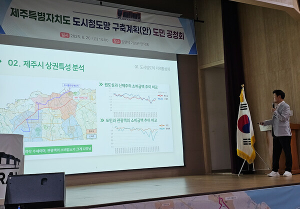 20일 오후 김만덕기념관 만덕홀에서 열린 '제주 도시철도망 구축계획안 공청회. ⓒ제주의소리<br>