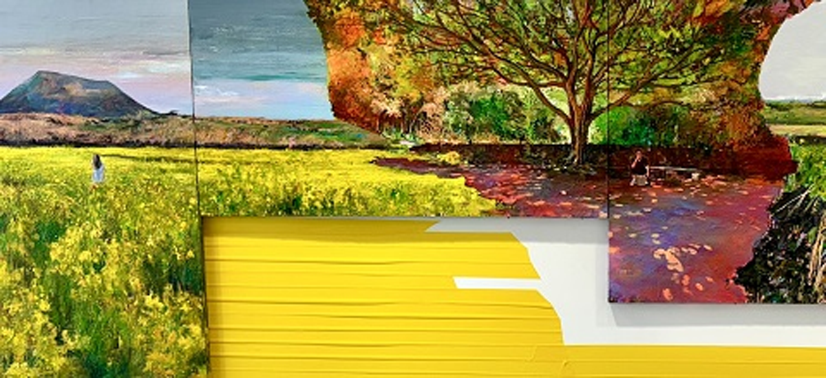 제주 봄_지난여름_붉은 나무_다시 봄, Acrylic on canvas, 다수의 사이즈, 2020~2025.<br>