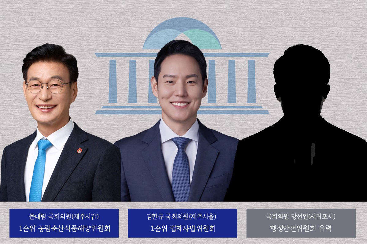 문대림 <b>농해수위</b>-김한규 법사위, 제주 당선인은?